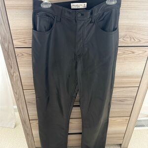 abercrombie 90s straight ultra high rise leather pants